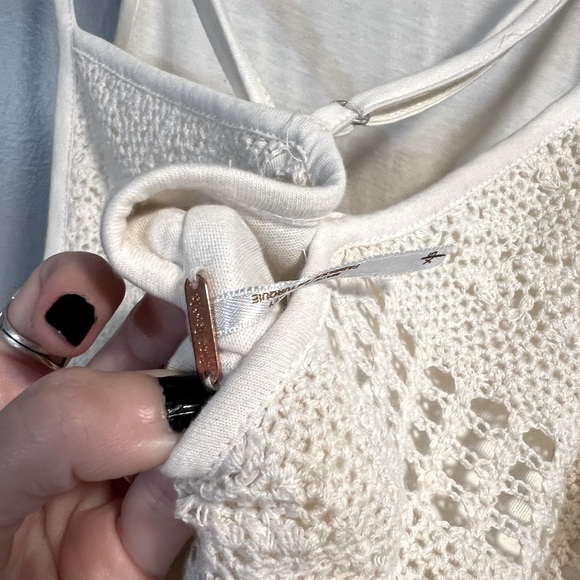 NWOT FREE PEOPLE CROCHET FLARE JUMPSUIT - Picture 3 of 9